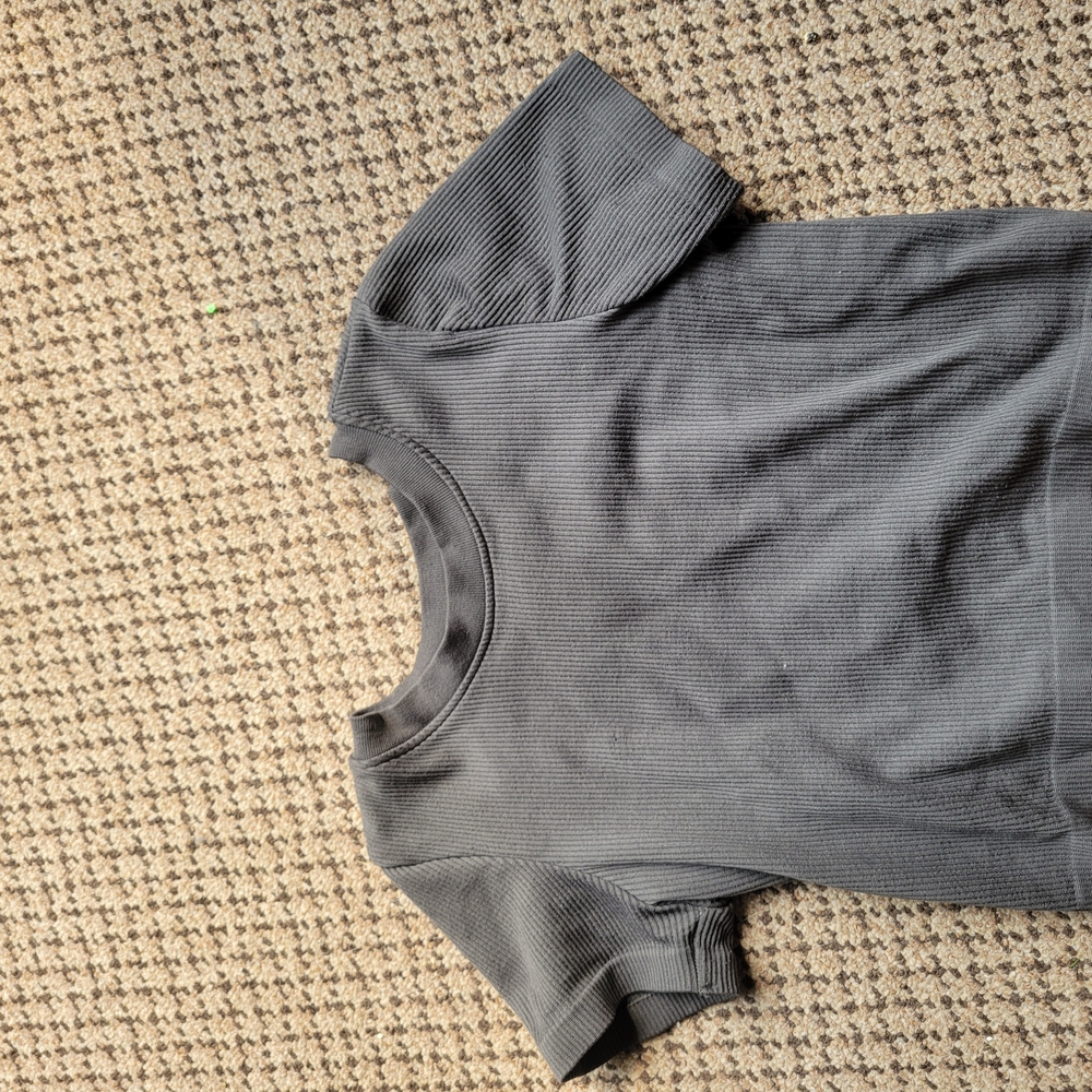 Ardene Charcoal Ribbed Tee